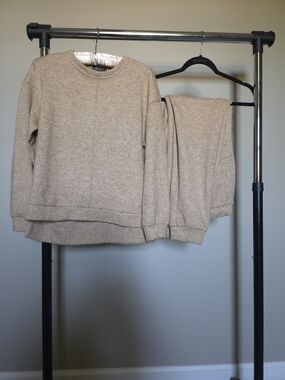 Angora Blend Crewneck Sweatshirt & Jogger Set